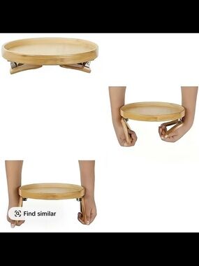 Portable Foldable Bamboo Bath Tray - Natural Wood